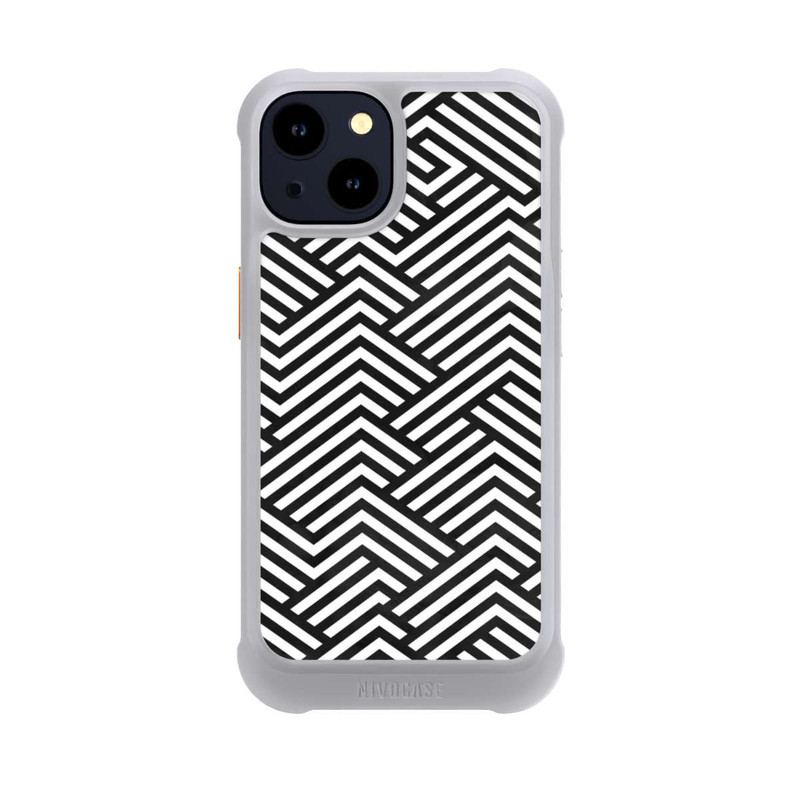 iPhone 14 NIVOmax Schwarz und Weiß ZigZag
