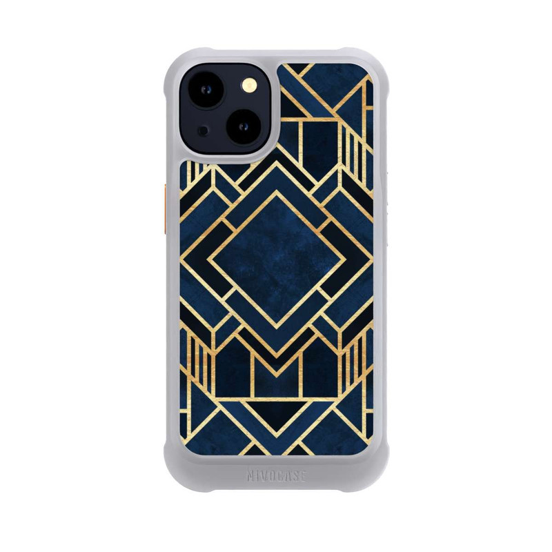 iPhone 14 NIVOmax Kunst Deko Blau Golddruck