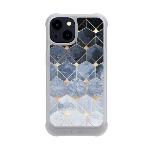 Apple iPhone 14 NIVOmax Blue Hexagons And Diamonds Gold Print
