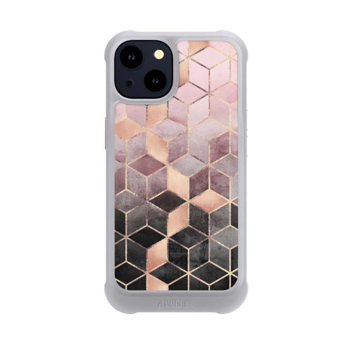 Apple iPhone 14 NIVOmax Pink-grauer Farbverlauf Würfel Druck