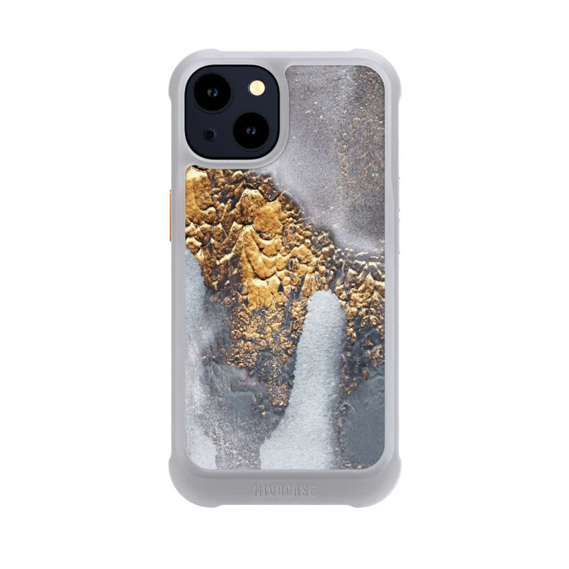 iPhone 14 NIVOmax Concrete Gold Glitter Look