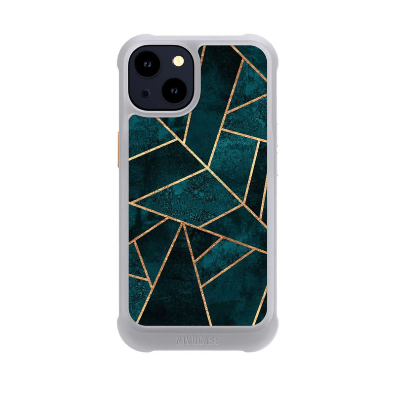 iPhone 14 NIVOmax Tief Blaugrün Stein Gold Druck