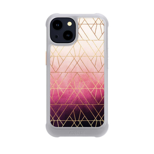 Apple iPhone 14 NIVOmax Pink Ombre Dreiecke Golddruck