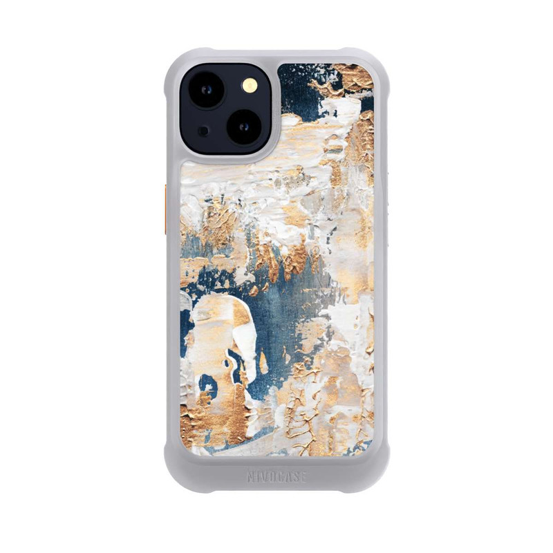 iPhone 14 NIVOmax Abstraktion Blau und Gold