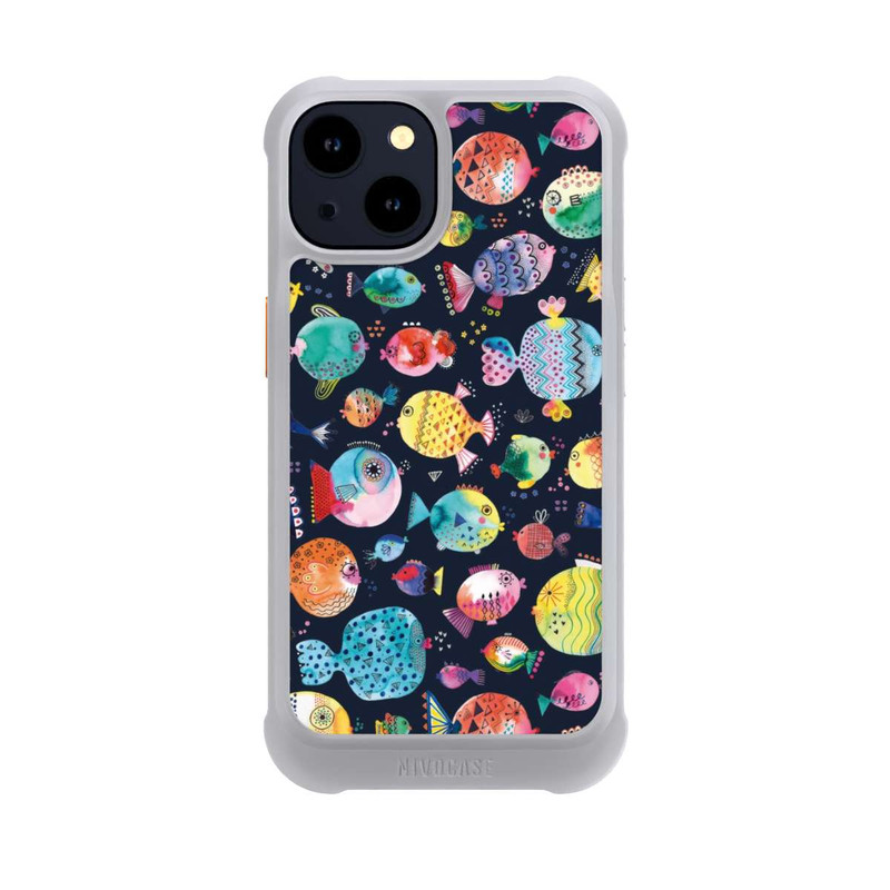 iPhone 14 NIVOmax Beach Puffer Fishes Kids Navy