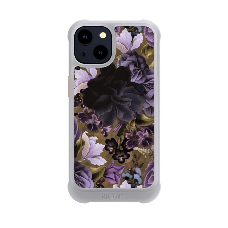 iPhone 14 NIVOmax  Lila und goldene Vintageblumen