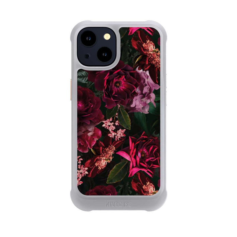 iPhone 14 NIVOmax Dark Romantiv Red and Pink Peonies Flowers