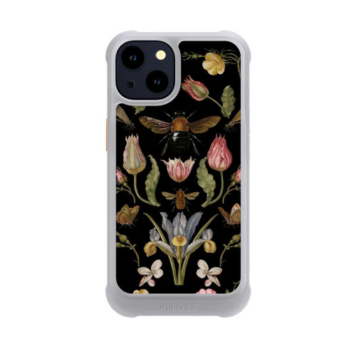 Apple iPhone 14 NIVOmax Fleurs Sauvages et Abeilles Fond Noir