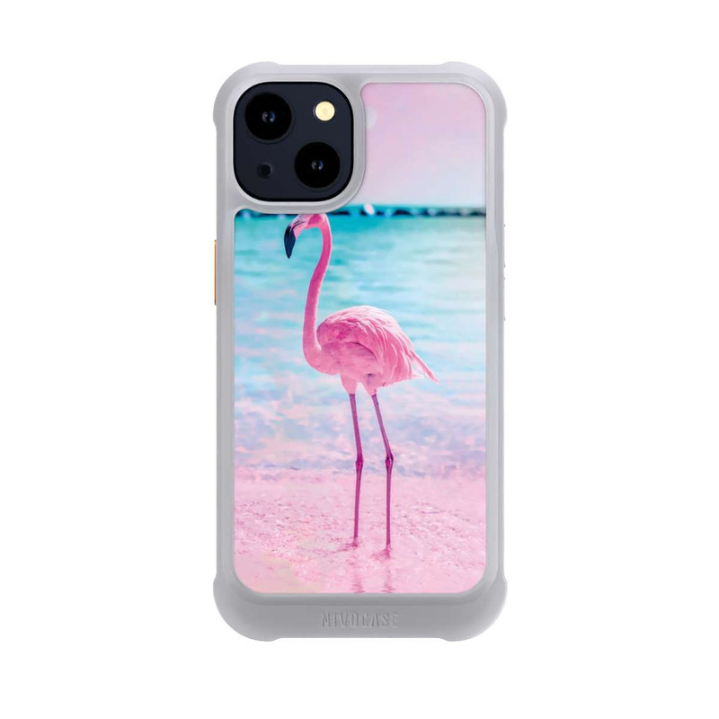 iPhone 14 NIVOmax Pink Flamingo on the beach