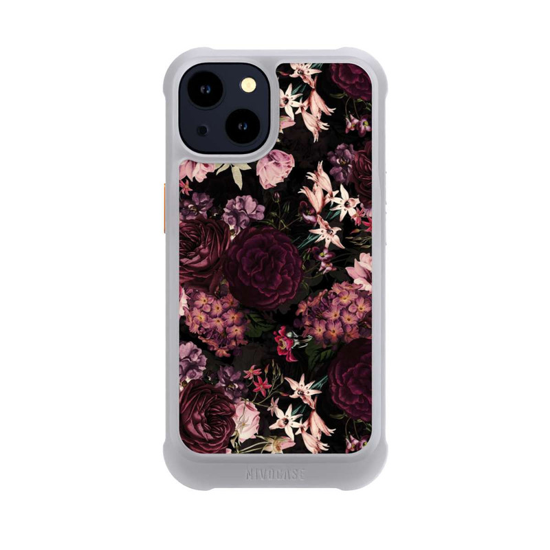 iPhone 14 NIVOmax Blumentapete dunkelviolett