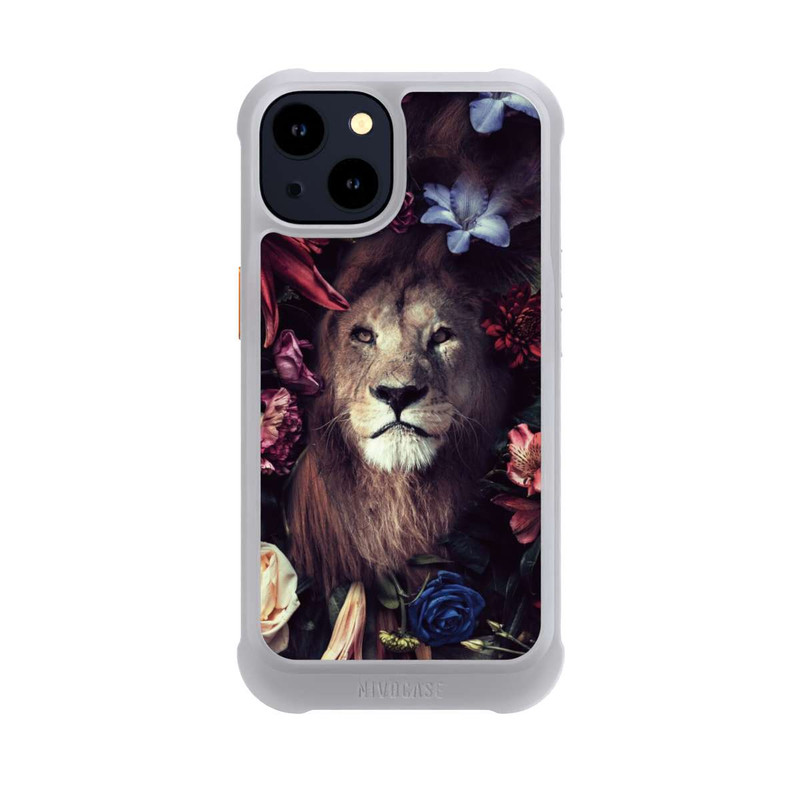 iPhone 14 NIVOmax Löwe Blumenrahmen