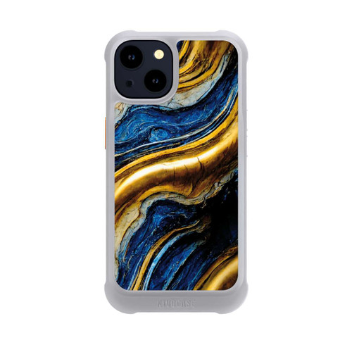 Apple iPhone 14 NIVOmax Struktur im Royalblau- und Gold-Look