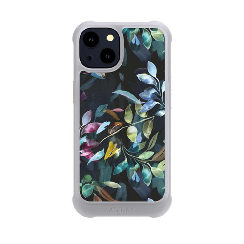 Apple iPhone 14 NIVOmax Mystische Aquarellblätter schwarz