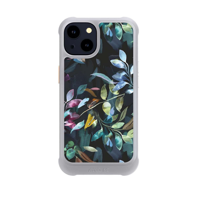 iPhone 14 NIVOmax Mystische Aquarellblätter schwarz