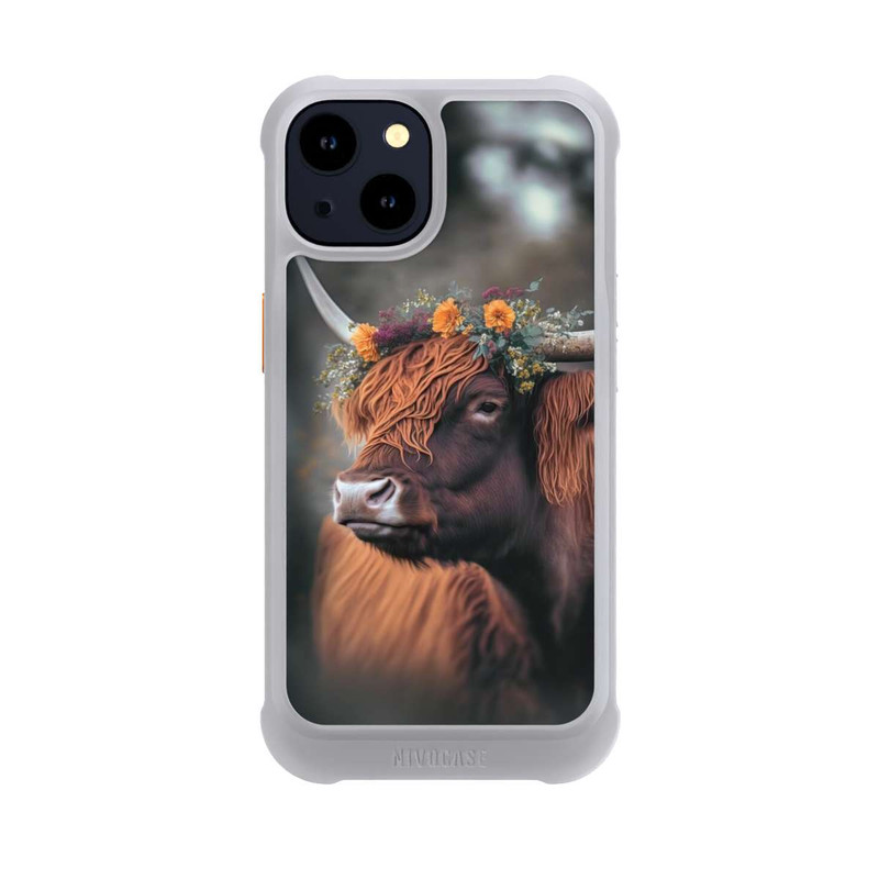 iPhone 14 NIVOmax Hochland Rind mit Blumen mit KI