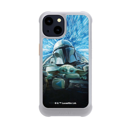 Apple iPhone 14 NIVOmax Grogu und Mando fliegen blau