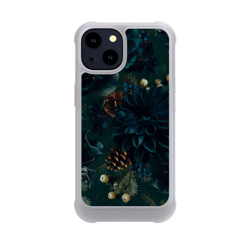 iPhone 14 NIVOmax Blumenmuster Grün und Blau