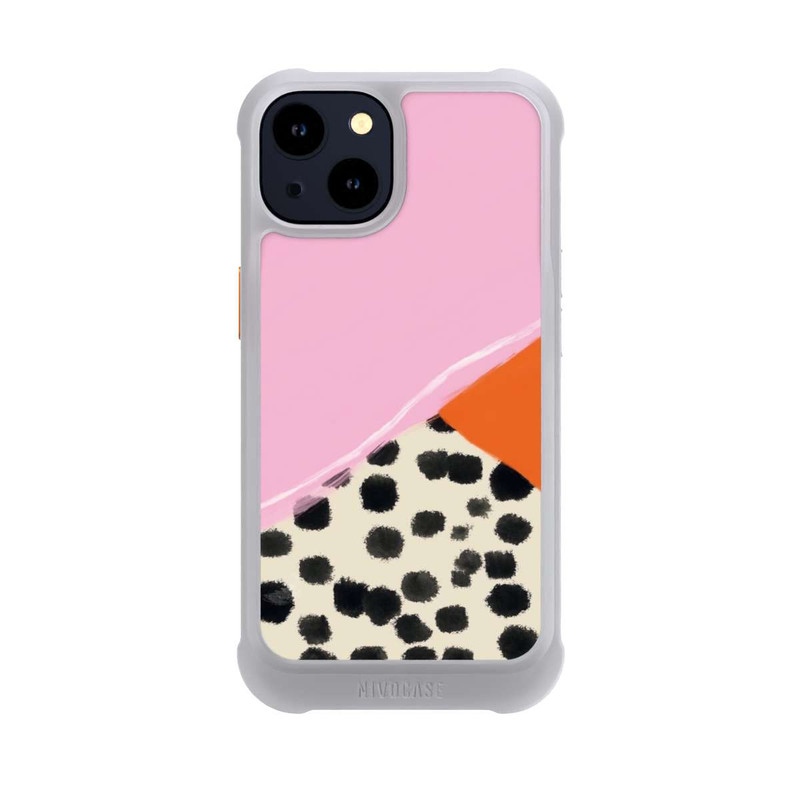 iPhone 14 NIVOmax Rosa und Orange Gepunkteter Hintergrund
