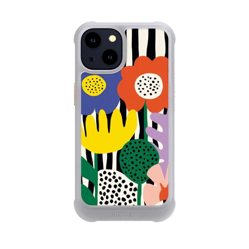 iPhone 14 NIVOmax Flowers Striped Background