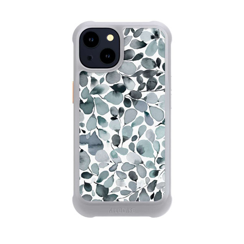 Apple iPhone 14 NIVOmax Eucalyptus Watercolor Leaves Grey