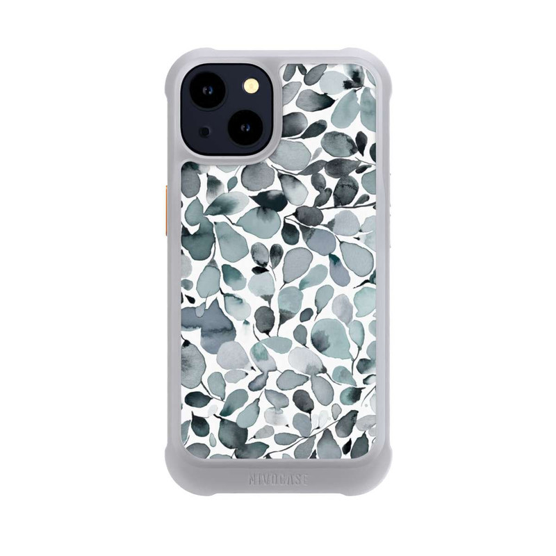 iPhone 14 NIVOmax Eukalyptus Aquarell Blätter Grau