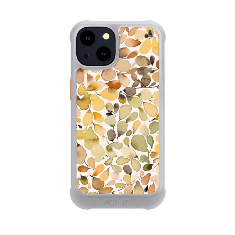 iPhone 14 NIVOmax Eucalyptus Watercolor Leaves Brown Autumn