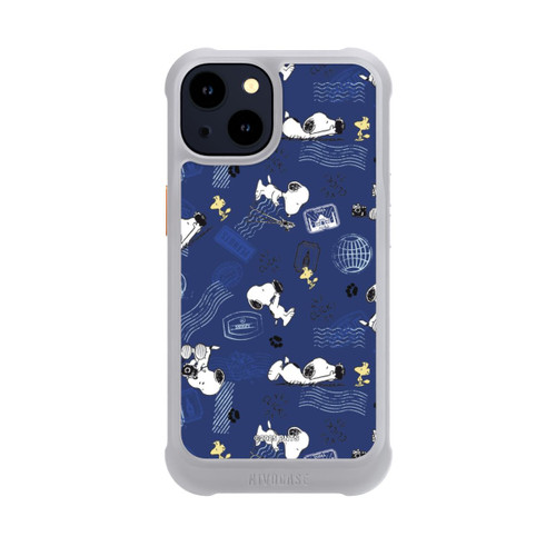 Apple iPhone 14 NIVOmax Peanuts Travel Stamps Pattern Blue
