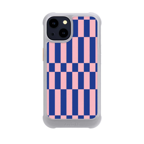 Apple iPhone 14 NIVOmax Checked Abstract Bold Electric Blue and Pink Color Block