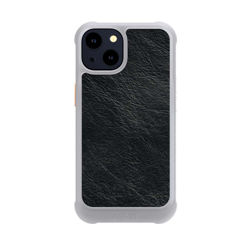 Apple iPhone 14 NIVOmax Schwarzer Lederlook Hintergrund