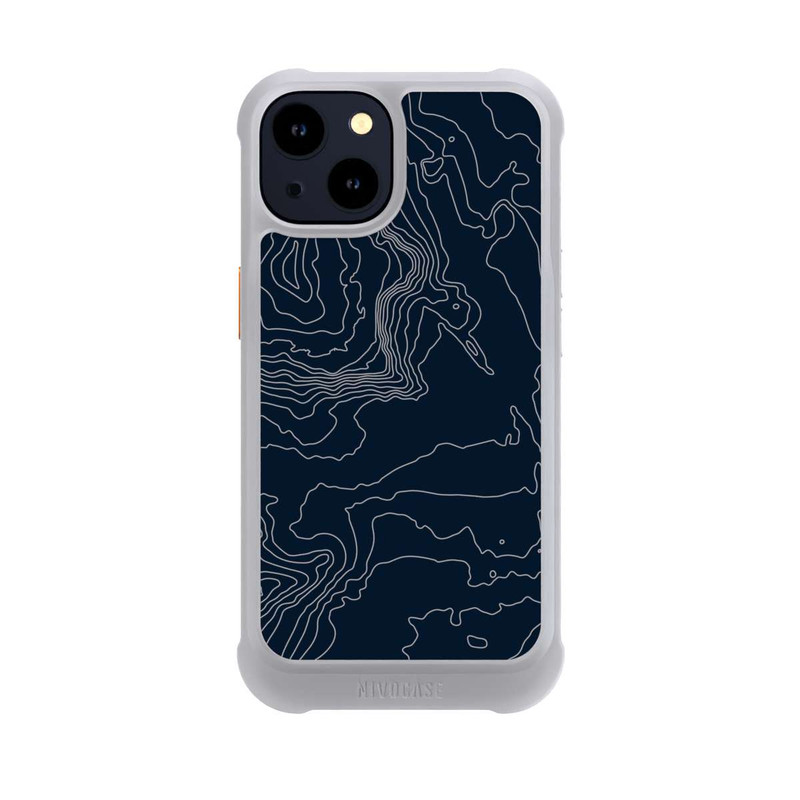 iPhone 14 NIVOmax Lignes de Contour de Montagne Sombres