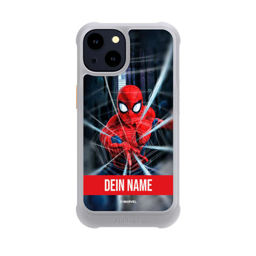 Apple iPhone 14 NIVOmax Spiderman Webs in Action Personalisierbar