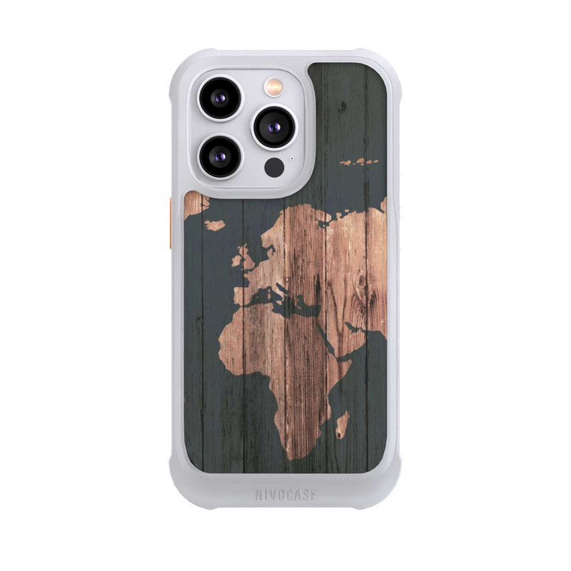 iPhone 14 Pro NIVOmax Wooden World Map