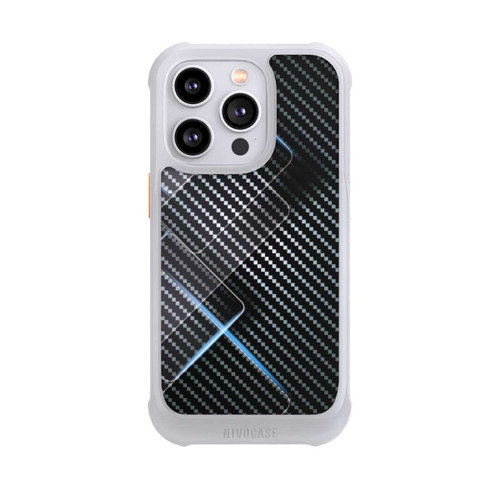 Apple iPhone 14 Pro NIVOmax Blaue Linien auf Karbon