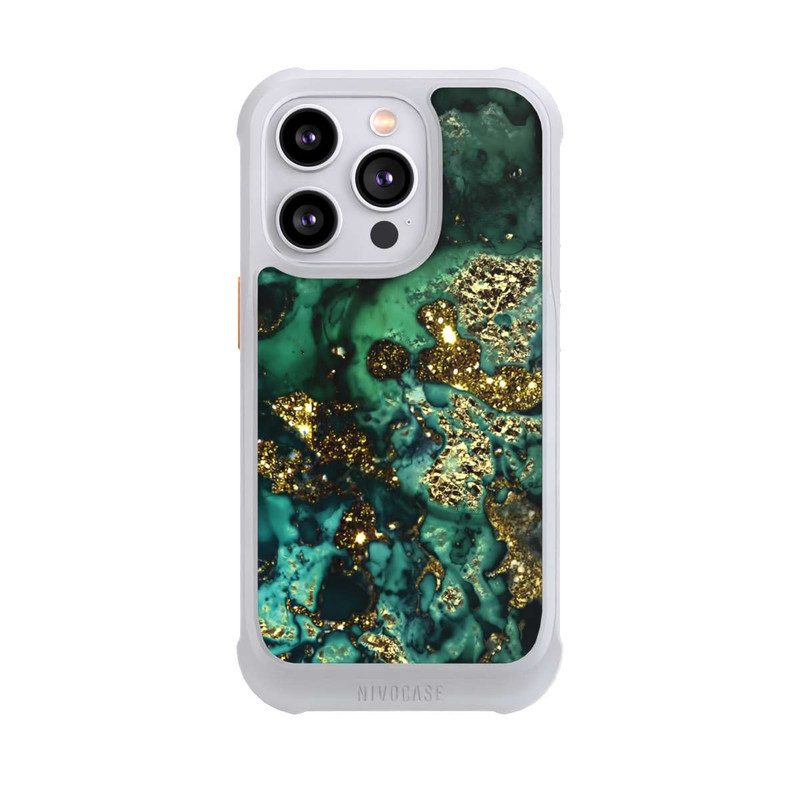 iPhone 14 Pro NIVOmax Cyan Glitter Marble Look