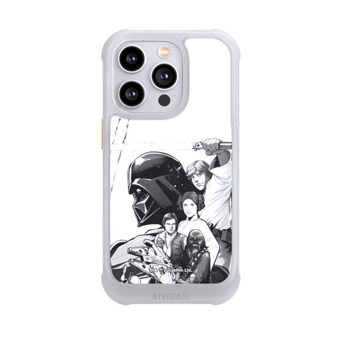 Apple iPhone 14 Pro NIVOmax StarWars Charaktere - Schwarz-Weiß