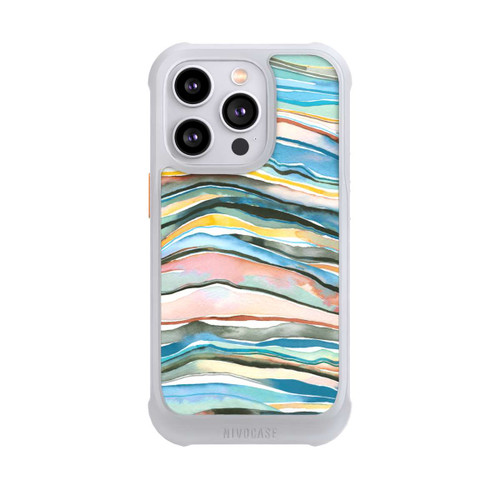 Apple iPhone 14 Pro NIVOmax Achatschichten Aquarellblau