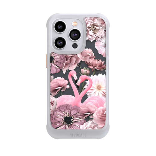 Apple iPhone 14 Pro NIVOmax Flamingos in Blumen Muster