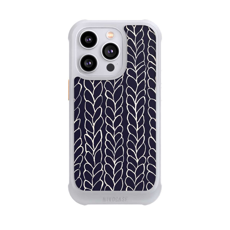 iPhone 14 Pro NIVOmax gezeichnete Wollzöpfe Marine