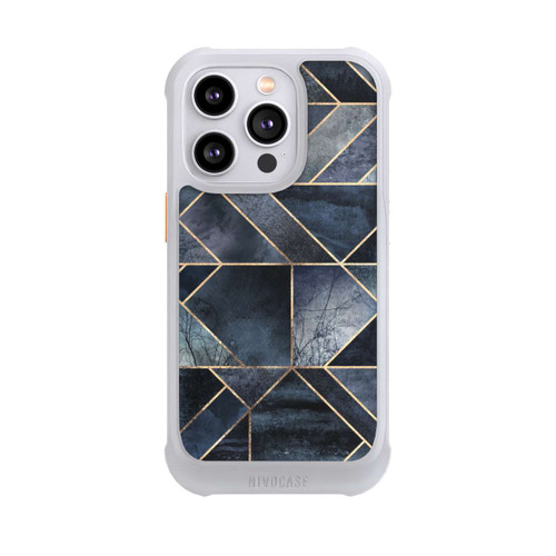 Apple iPhone 14 Pro NIVOmax Abstraktes Natur-Dunkelblau