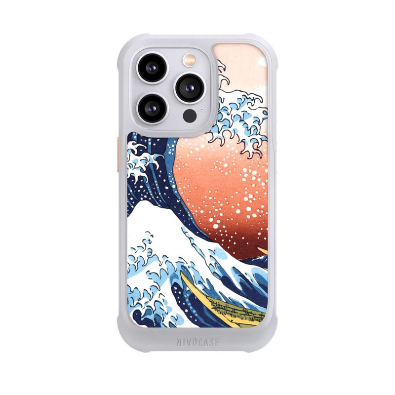 iPhone 14 Pro NIVOmax Kanagawa Wave with red background