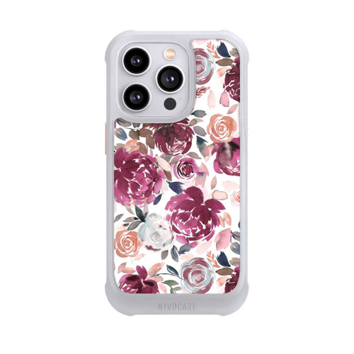 Apple iPhone 14 Pro NIVOmax Herbstpfingstrosen und Rosen in Rosa