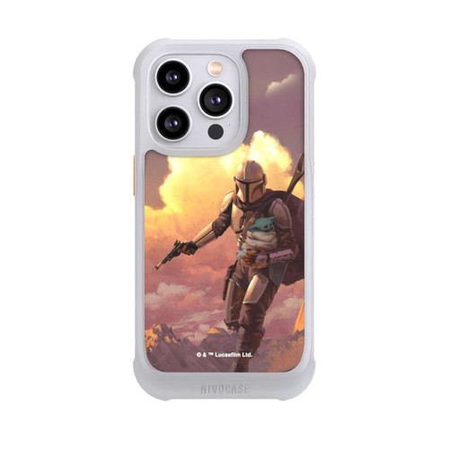 Apple iPhone 14 Pro NIVOmax Les nuages ​​du coucher du soleil Mandalorien et Grogu
