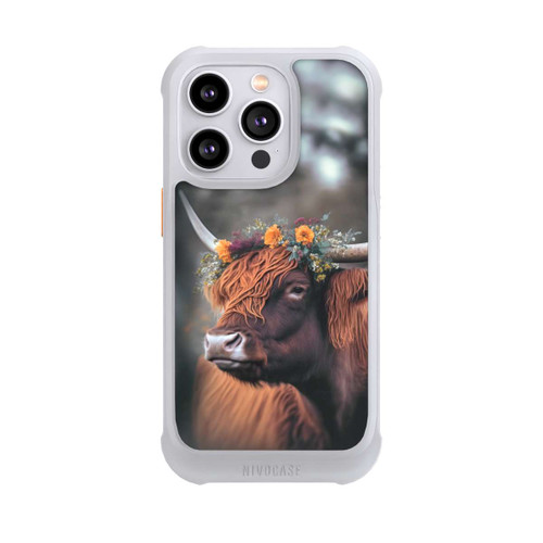 Apple iPhone 14 Pro NIVOmax Hochland Rind mit Blumen mit KI