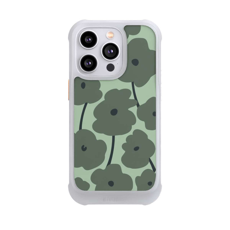 iPhone 14 Pro NIVOmax Fleurs Minimalistes Vertes