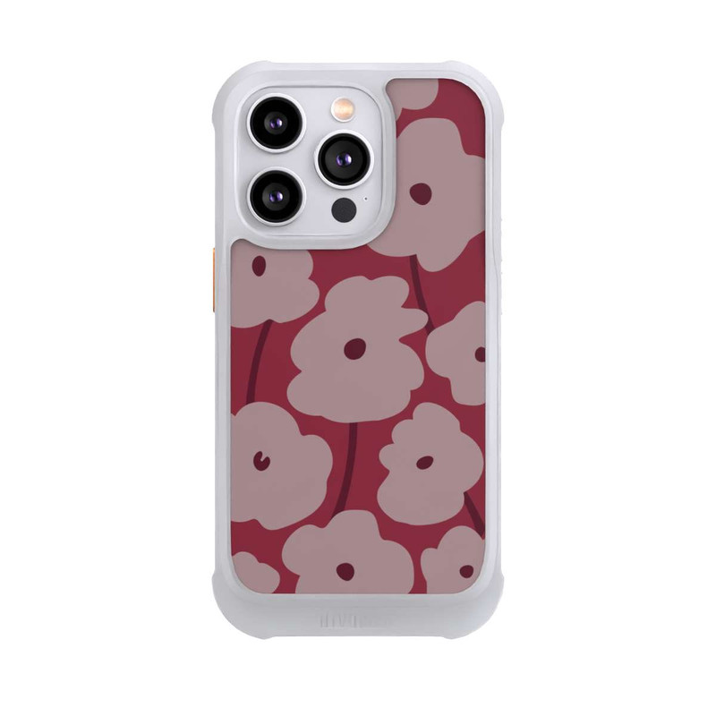 iPhone 14 Pro NIVOmax Minimalistische Blumen Bordeaux