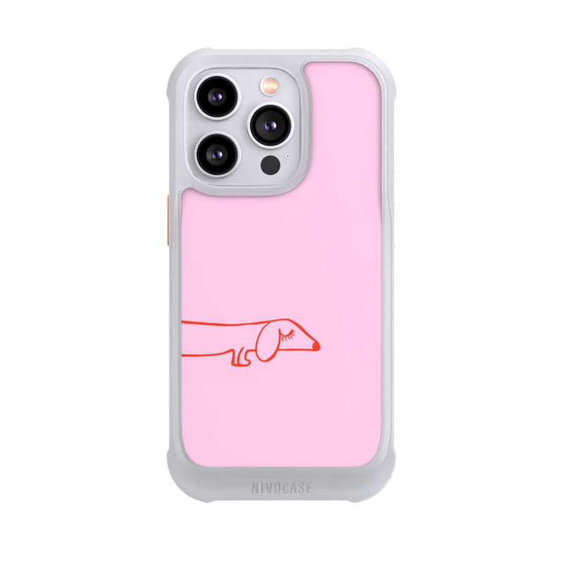 iPhone 14 Pro NIVOmax Dachshund Illustration Pink