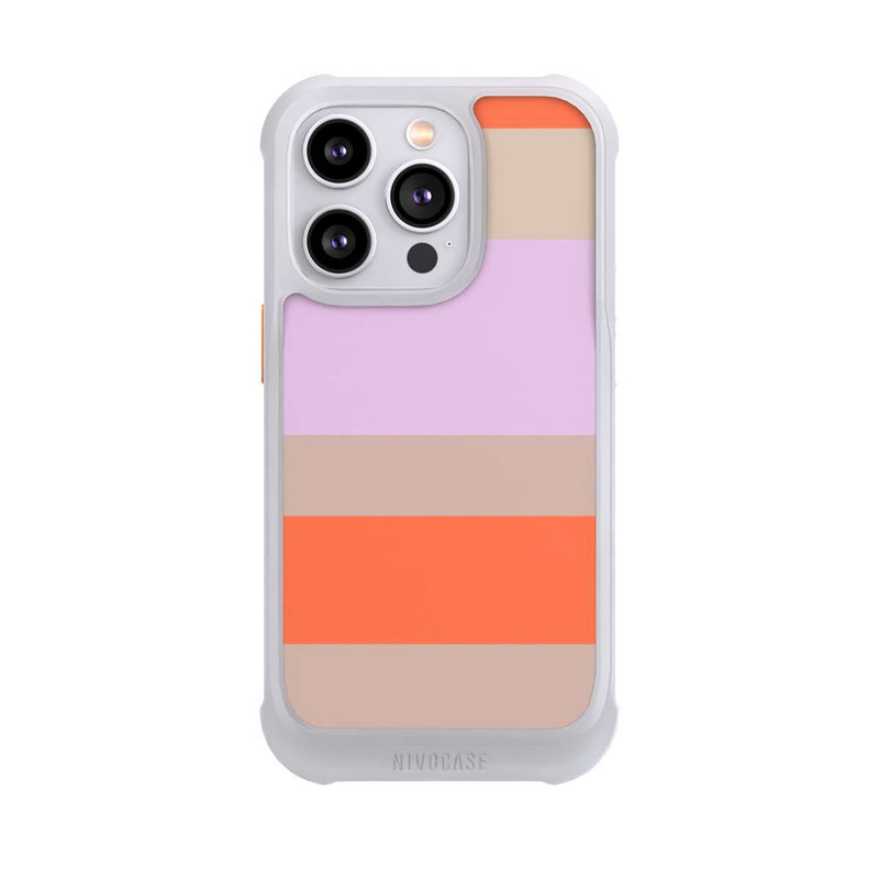 iPhone 14 Pro NIVOmax Moca Lila Orange Stripes