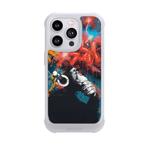 Apple iPhone 14 Pro NIVOmax Affe Stereo Kopfhörer Graffiti Street Art