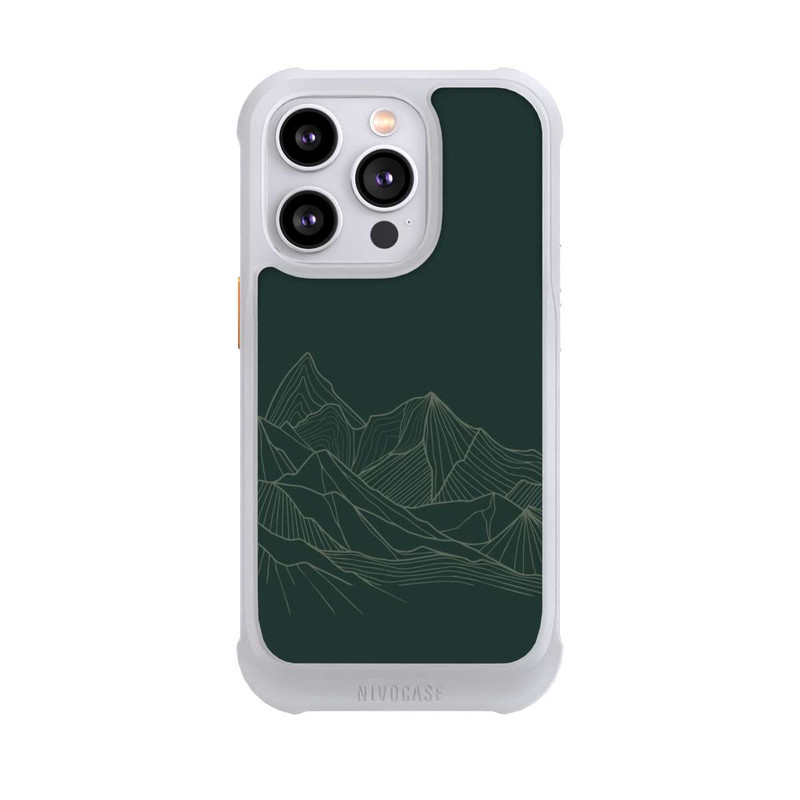 iPhone 14 Pro NIVOmax Berg Line Art Grün