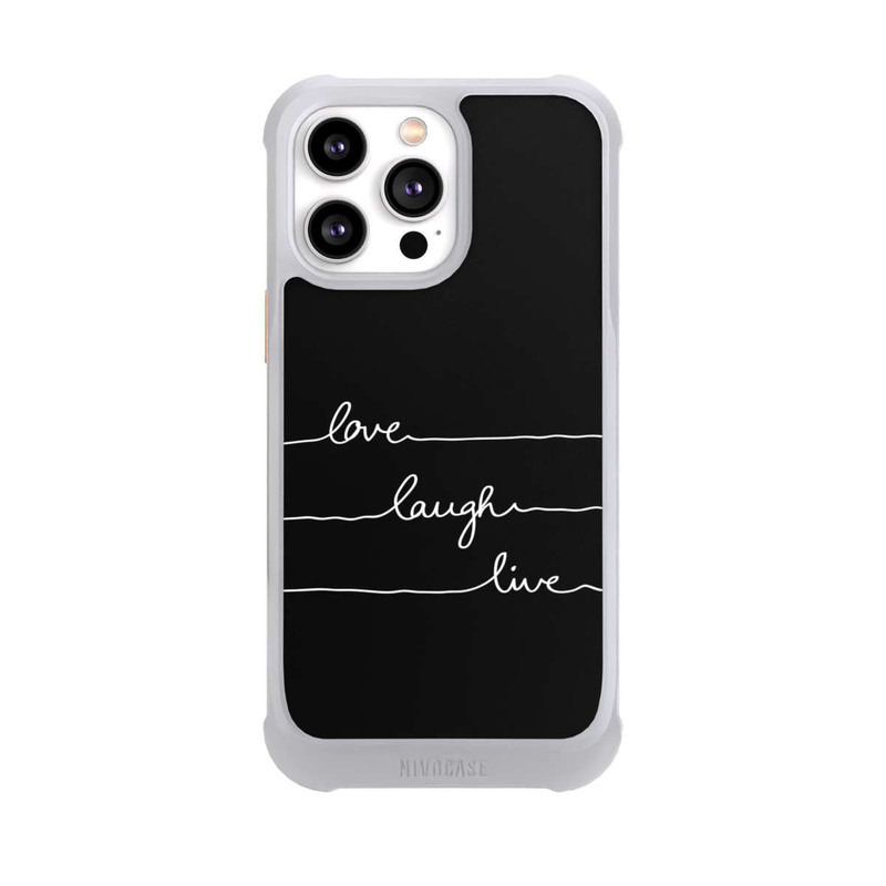 iPhone 14 Pro Max NIVOmax Love Laugh Live weiß/schwarz